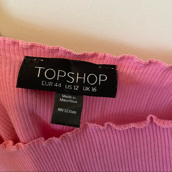 TopShop Pink Lettuce Edge Crop Top - Picture 4 of 4